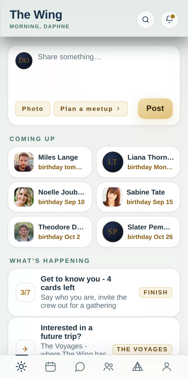 The Wing - the partners' own app